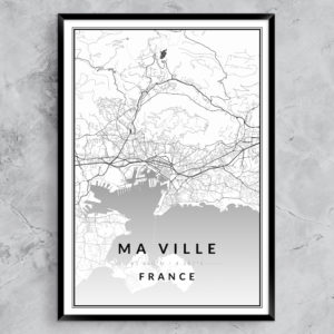 Affiche ville, pays personnalisé, tableau, cadre, toile, poster ville personnalisable