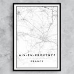 affiche carte ville Aix-en-Provence