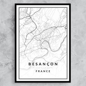 affiche carte ville Besançon