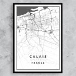 affiche ville Calais, plan map Calais, décoration