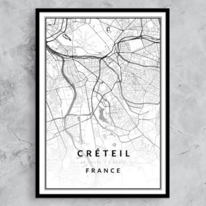 affiche ville carte Créteil, décoration Créteil