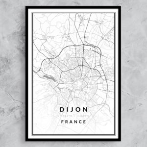 affiche carte ville Dijon