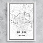 poster ville carte de Dijon