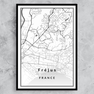 affiche carte ville Fréjus